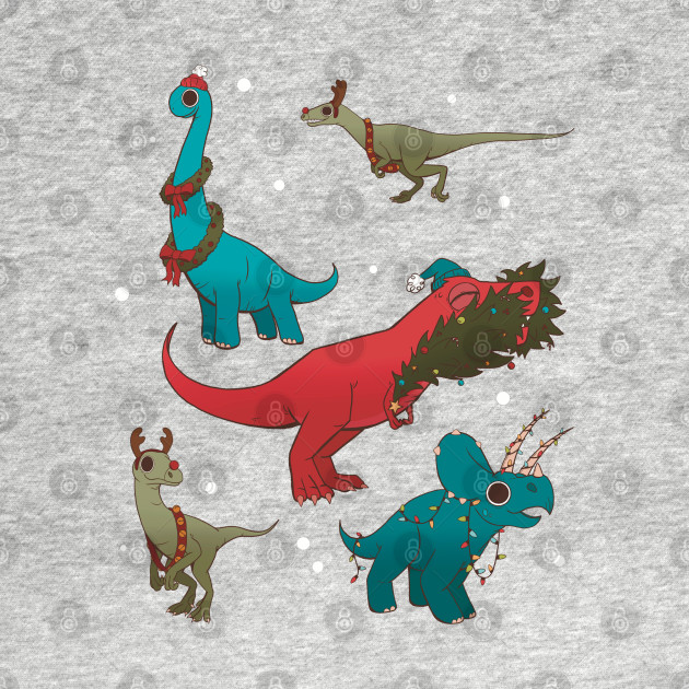 Christmas Holiday Dinosaurs by Bee and Clover Designs